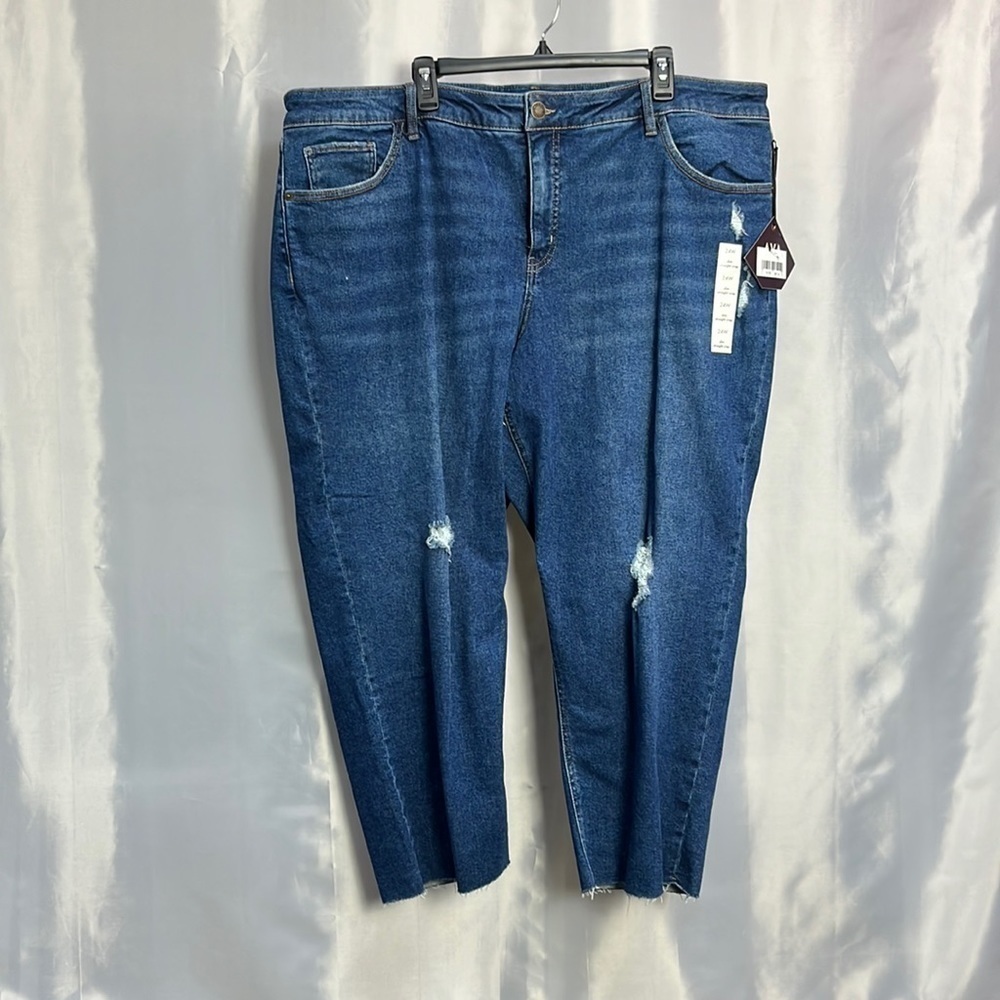 AVA & Viv mid rise, slim straight, crop stretch, denim jeans